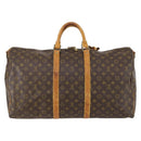 LOUIS VUITTON Monogram Keepall Bandouliere 55 Boston Bag M41414 LV Auth 146741-2