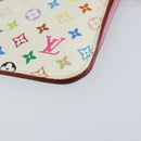 LOUIS VUITTON Multicolor Pochette ClesNM Coin Purse White M93734 LV Auth 146748-15
