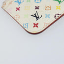 LOUIS VUITTON Multicolor Pochette ClesNM Coin Purse White M93734 LV Auth 146748-16