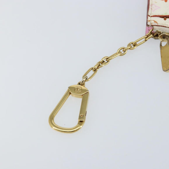 LOUIS VUITTON Multicolor Pochette ClesNM Coin Purse White M93734 LV Auth 146748