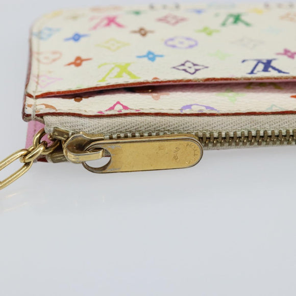 LOUIS VUITTON Multicolor Pochette ClesNM Coin Purse White M93734 LV Auth 146748