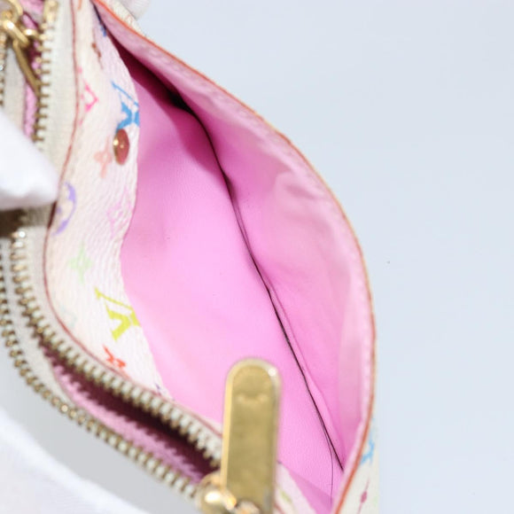 LOUIS VUITTON Multicolor Pochette ClesNM Coin Purse White M93734 LV Auth 146748