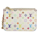 LOUIS VUITTON Multicolor Pochette ClesNM Coin Purse White M93734 LV Auth 146748-13