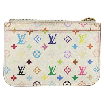 LOUIS VUITTON Multicolor Pochette ClesNM Coin Purse White M93734 LV Auth 146748 - 0