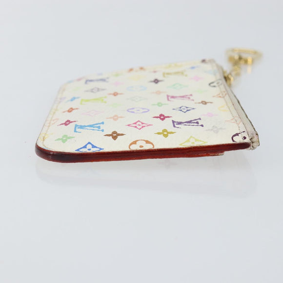 LOUIS VUITTON Multicolor Pochette ClesNM Coin Purse White M93734 LV Auth 146748