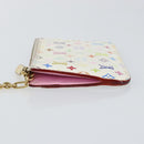 LOUIS VUITTON Multicolor Pochette ClesNM Coin Purse White M93734 LV Auth 146748-4