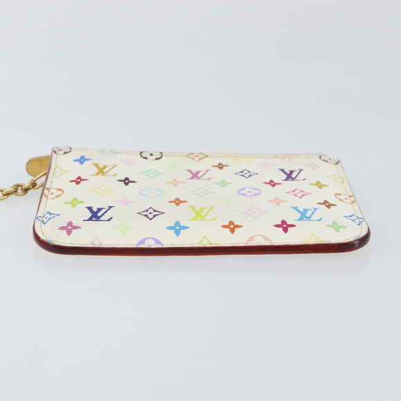 LOUIS VUITTON Multicolor Pochette ClesNM Coin Purse White M93734 LV Auth 146748