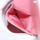 CHANEL V Stitch COCO Mark Trifold Wallet Lamb Skin Pink Silver CC Auth 146750-22