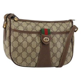 GUCCI GG Supreme Web Sherry Line Shoulder Bag PVC Beige 89 02 032 Auth 146752