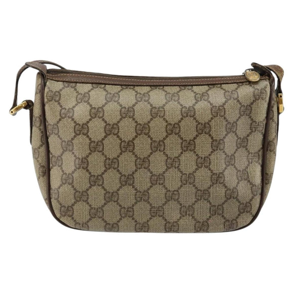 GUCCI GG Supreme Web Sherry Line Shoulder Bag PVC Beige 89 02 032 Auth 146752