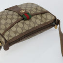 GUCCI GG Supreme Web Sherry Line Shoulder Bag PVC Beige 89 02 032 Auth 146752-6