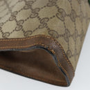 GUCCI GG Supreme Web Sherry Line Clutch Bag PVC Leather Beige Auth 146759-16