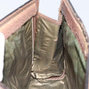 GUCCI GG Supreme Web Sherry Line Clutch Bag PVC Leather Beige Auth 146759-17