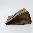 GUCCI GG Supreme Web Sherry Line Clutch Bag PVC Leather Beige Auth 146759-4