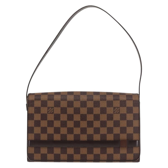 LOUIS VUITTON Damier Ebene Tribeca Ron Shoulder Bag N51160 LV Auth 146766