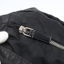 PRADA Tote Bag Nylon Leather 2way Black Silver Auth 146769-9