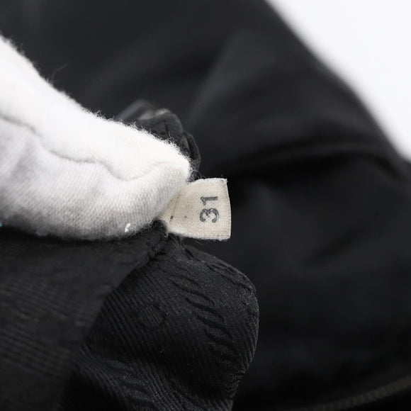 PRADA Tote Bag Nylon Leather 2way Black Silver Auth 146769