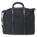 PRADA Tote Bag Nylon Leather 2way Black Silver Auth 146769-2