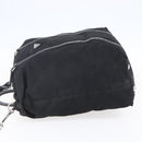 PRADA Tote Bag Nylon Leather 2way Black Silver Auth 146769-3