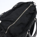 PRADA Tote Bag Nylon Leather 2way Black Silver Auth 146769-6