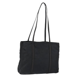PRADA Shoulder Bag Nylon Black Silver Auth 146770