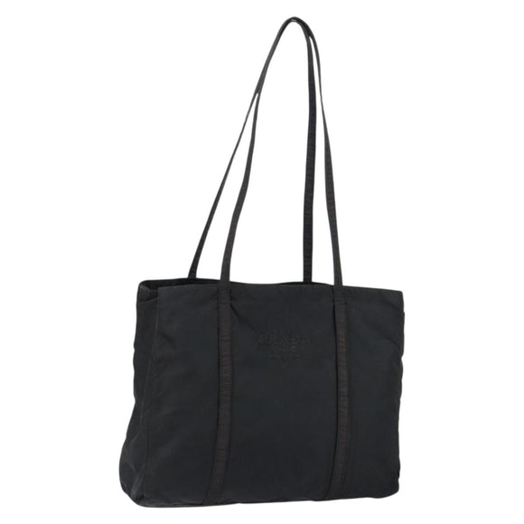 PRADA Shoulder Bag Nylon Black Silver Auth 146770
