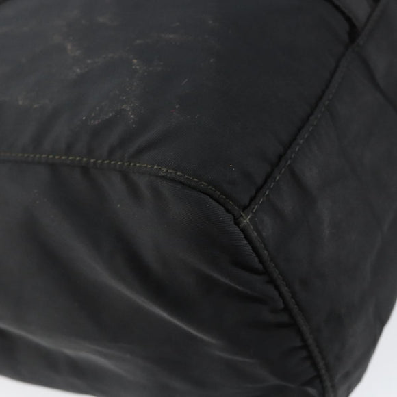 PRADA Shoulder Bag Nylon Black Silver Auth 146770