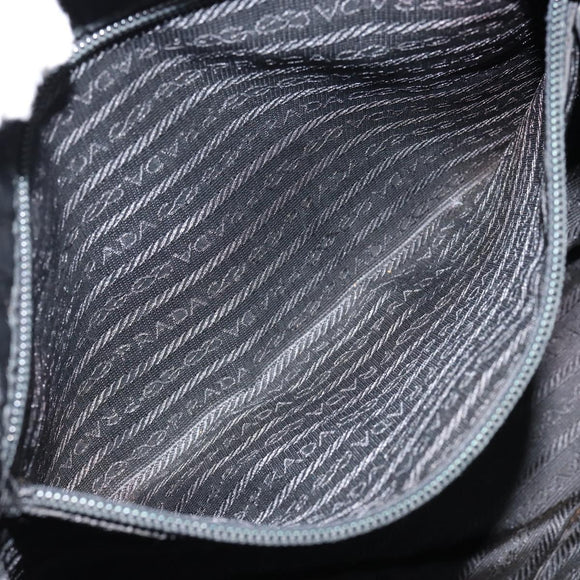 PRADA Shoulder Bag Nylon Black Silver Auth 146770