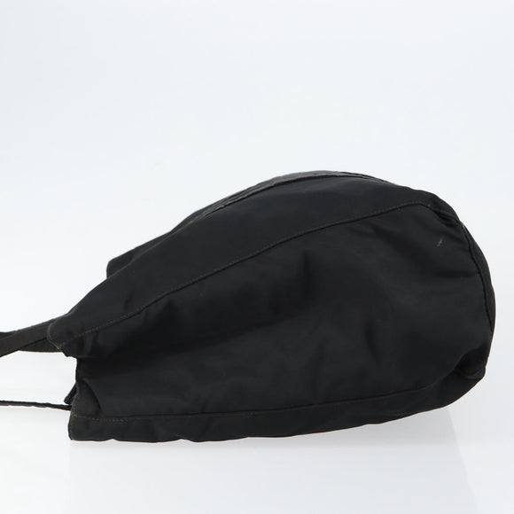 PRADA Shoulder Bag Nylon Black Silver Auth 146770