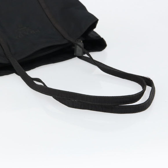 PRADA Shoulder Bag Nylon Black Silver Auth 146770