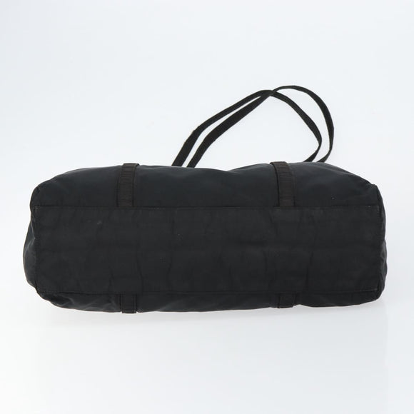 PRADA Shoulder Bag Nylon Black Silver Auth 146770