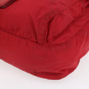 PRADA Shoulder Bag Nylon Red Silver Auth 146771-9