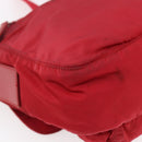 PRADA Shoulder Bag Nylon Red Silver Auth 146771-16