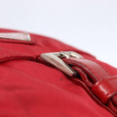PRADA Shoulder Bag Nylon Red Silver Auth 146771-10