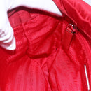 PRADA Shoulder Bag Nylon Red Silver Auth 146771-21