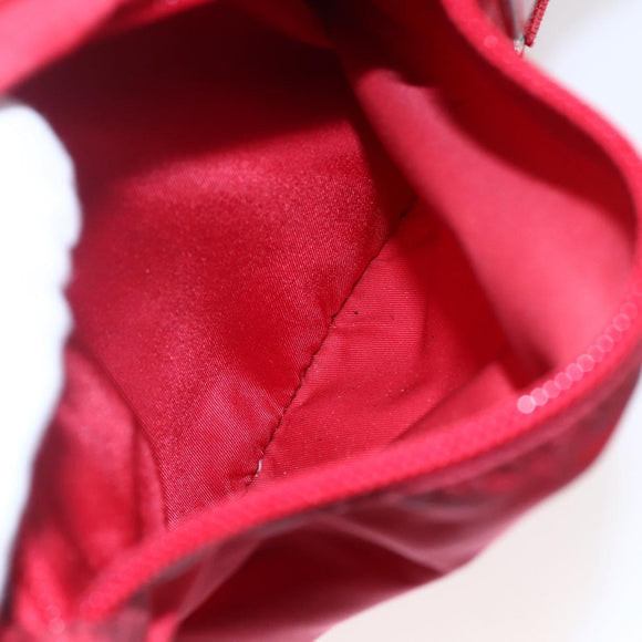 PRADA Shoulder Bag Nylon Red Silver Auth 146771