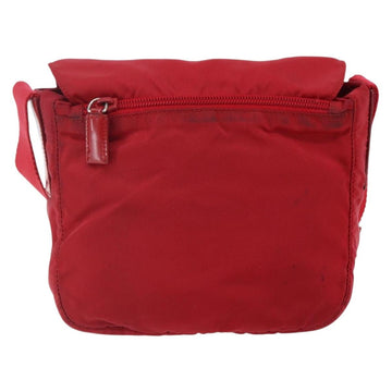 PRADA Shoulder Bag Nylon Red Silver Auth 146771 - 0