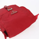 PRADA Shoulder Bag Nylon Red Silver Auth 146771-6