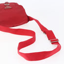 PRADA Shoulder Bag Nylon Red Silver Auth 146771-7