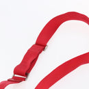 PRADA Shoulder Bag Nylon Red Silver Auth 146771-8