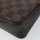LOUIS VUITTON Damier Ebene Trousse Makeup Pouch N51982 LV Auth 146780-14