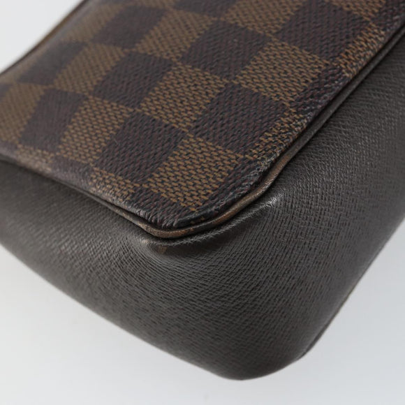 LOUIS VUITTON Damier Ebene Trousse Makeup Pouch N51982 LV Auth 146780