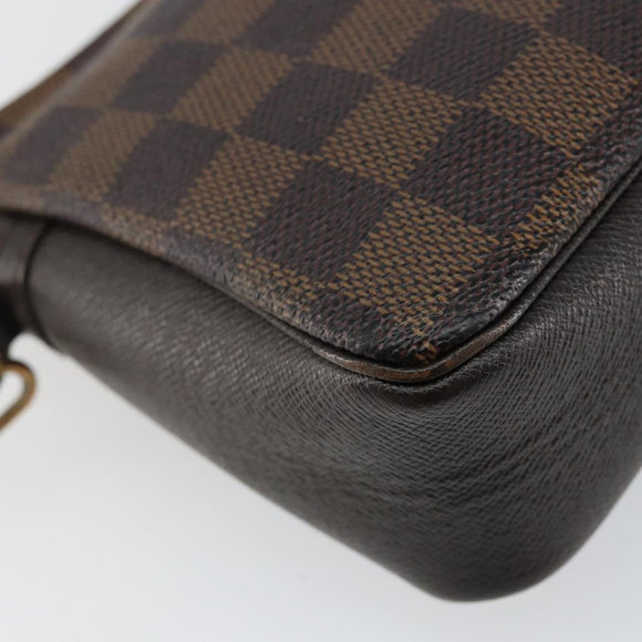 LOUIS VUITTON Damier Ebene Trousse Makeup Pouch N51982 LV Auth 146780
