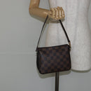 LOUIS VUITTON Damier Ebene Trousse Makeup Pouch N51982 LV Auth 146780-20