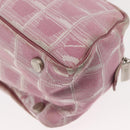 CHANEL New Travel Line Hand Bag Nylon Pink Silver CC Auth 146788-14