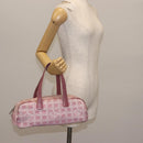CHANEL New Travel Line Hand Bag Nylon Pink Silver CC Auth 146788-22