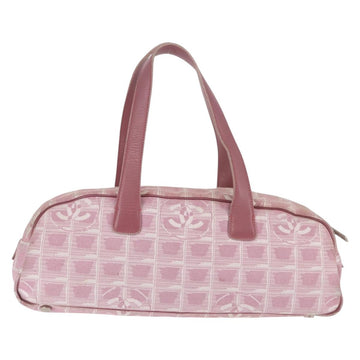 CHANEL New Travel Line Hand Bag Nylon Pink Silver CC Auth 146788 - 0
