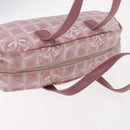 CHANEL New Travel Line Hand Bag Nylon Pink Silver CC Auth 146788-6