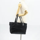 CHANEL New travel line Tote Bag Nylon Black gold CC Auth 146789-20