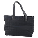 CHANEL New travel line Tote Bag Nylon Black gold CC Auth 146789-13